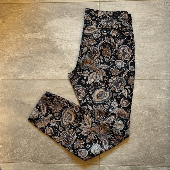 MAC Cosmetics Denim - Mac Dream Skinny Floral and Paisley Black and Brown Women's Jeans